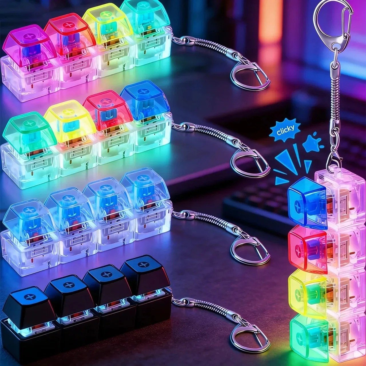 Electronics Gadgets For Kids - Porte-clés clavier LED, jouet sensoriel anti-stress,